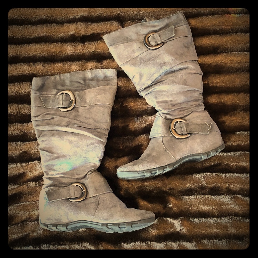 Gray Tall Boots